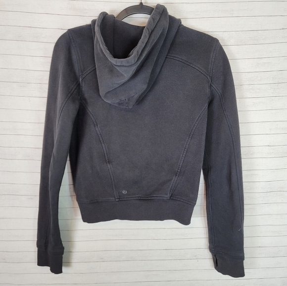 Lululemon Loop Back Hoodie in Acid Rubber Dye Black, sz 4 - Picture 11 of 16